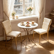 SEDIA da pranzo imbottita Set da 2 pezzi 47x94,5x59,5 cm Crema/Oro