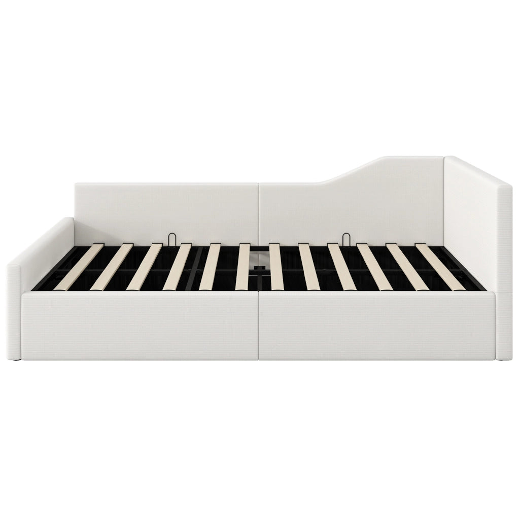 Divano letto 140x200 con contenitore; MDF e compensato; beige