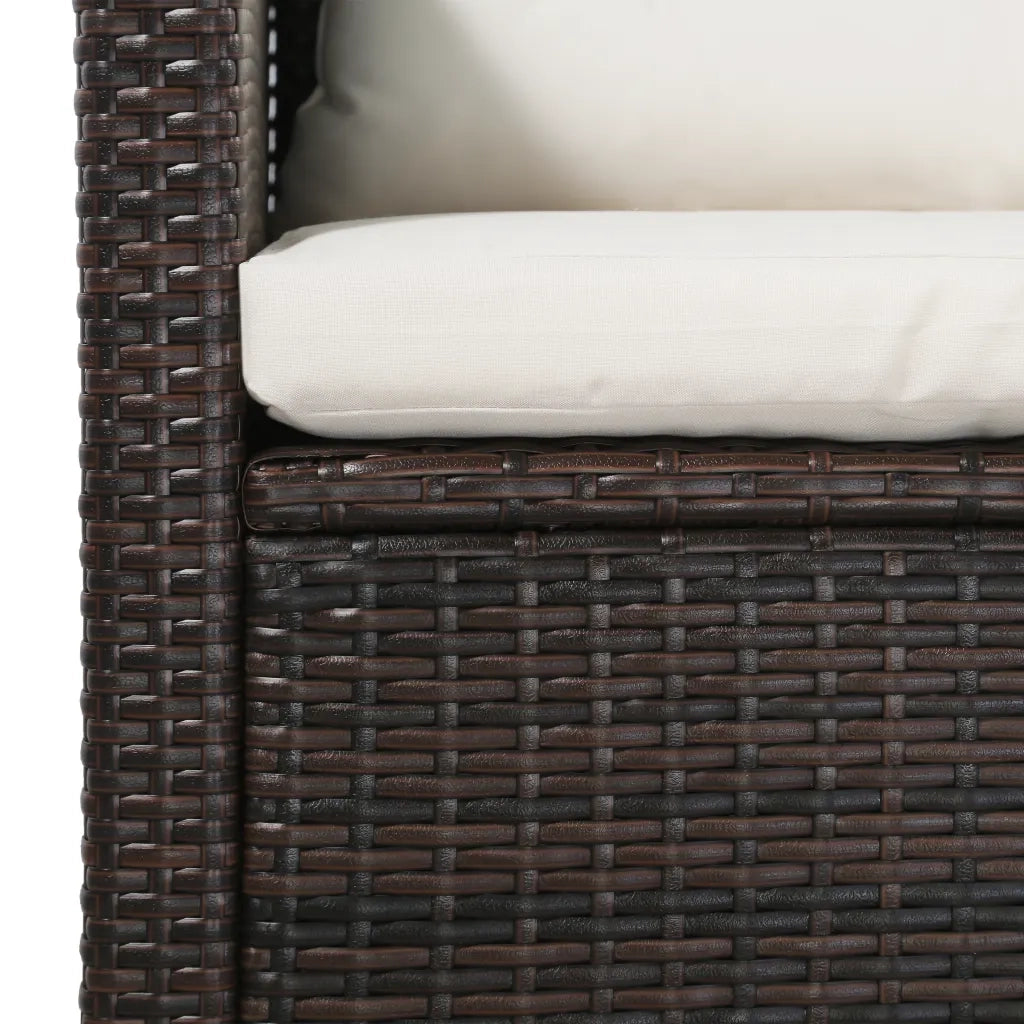 Set Divani da Giardino 5 pz con Cuscini in Polyrattan Marrone cod mxl 35210