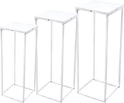 Set di 3 Stendardi di Fiori in Metallo - Gruppi Quadrati - Vasi Decorativi per Fiori - Ideali per Matrimonio, Salotto & Terrazza - Design Moderno - Rimosso e Facile da Installare