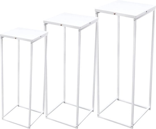 Set di 3 Stendardi di Fiori in Metallo - Gruppi Quadrati - Vasi Decorativi per Fiori - Ideali per Matrimonio, Salotto & Terrazza - Design Moderno - Rimosso e Facile da Installare