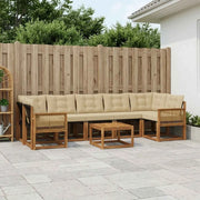 Set di divani da esterno con cuscino 8 pcs Naturale e Beige 3381845