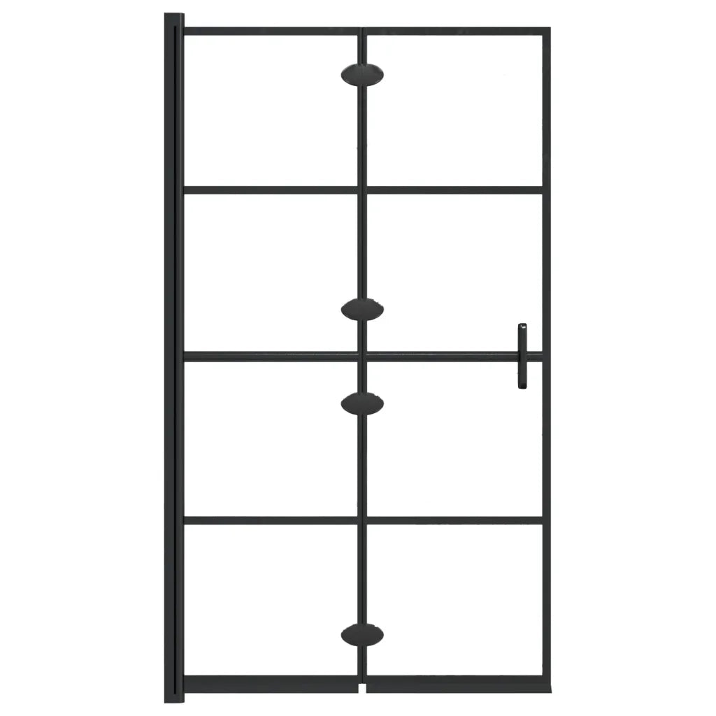 Pannello Doccia Pieghevole in ESG 80x140 cm Nero CFW2662759