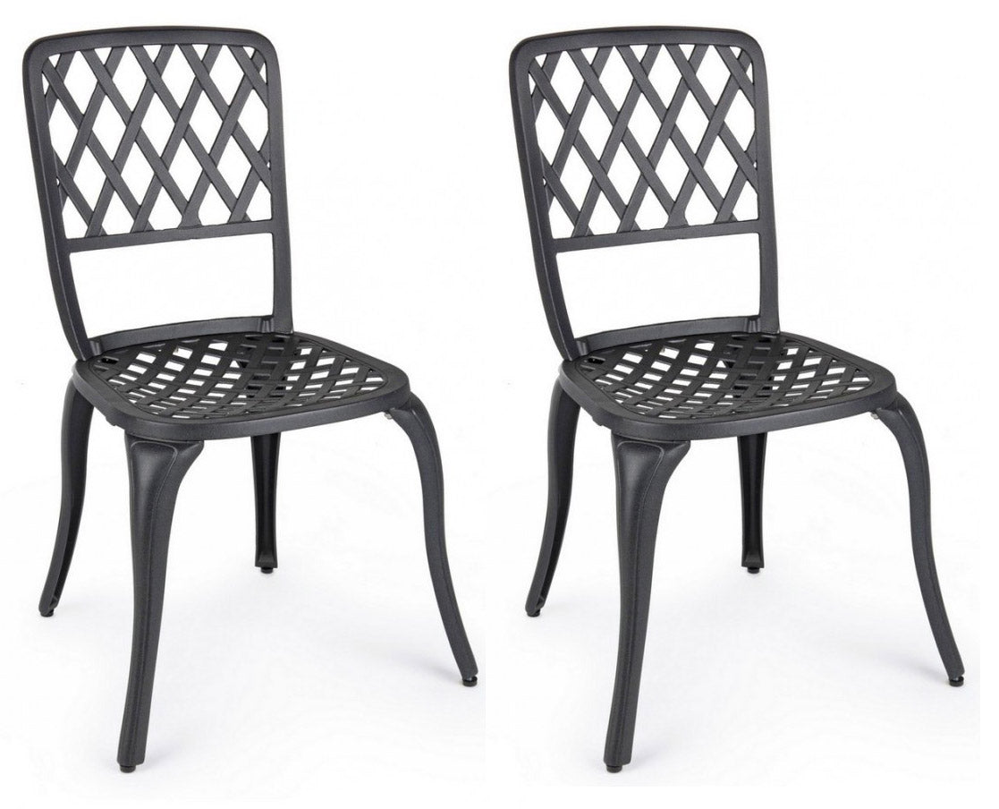 Set 2 Sedie da Giardino 44x46x89h cm Faenza Antracite