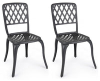 Set 2 Sedie da Giardino 44x46x89h cm Faenza Antracite