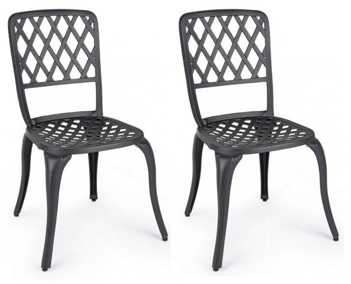 Set 2 Sedie da Giardino 44x46x89h cm Faenza Antracite