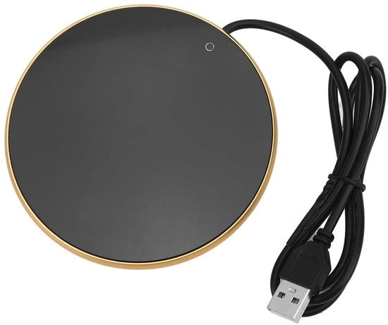 Bicchierino portatile riscaldatore - Riscaldatore di bevande USB - Ideale per ufficio e casa - Giallo - Leggero e portatile - Per bicchieri a fondo piatto