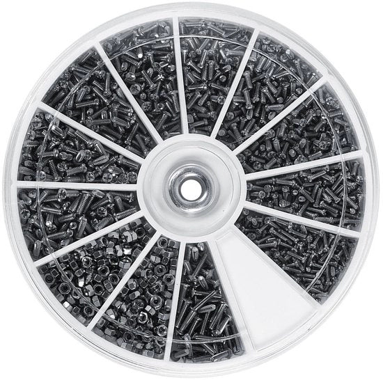 Assortimento di piccoli viti in acciaio inossidabile - 600 pezzi - per apparecchiature elettriche - inclusi bulloni...