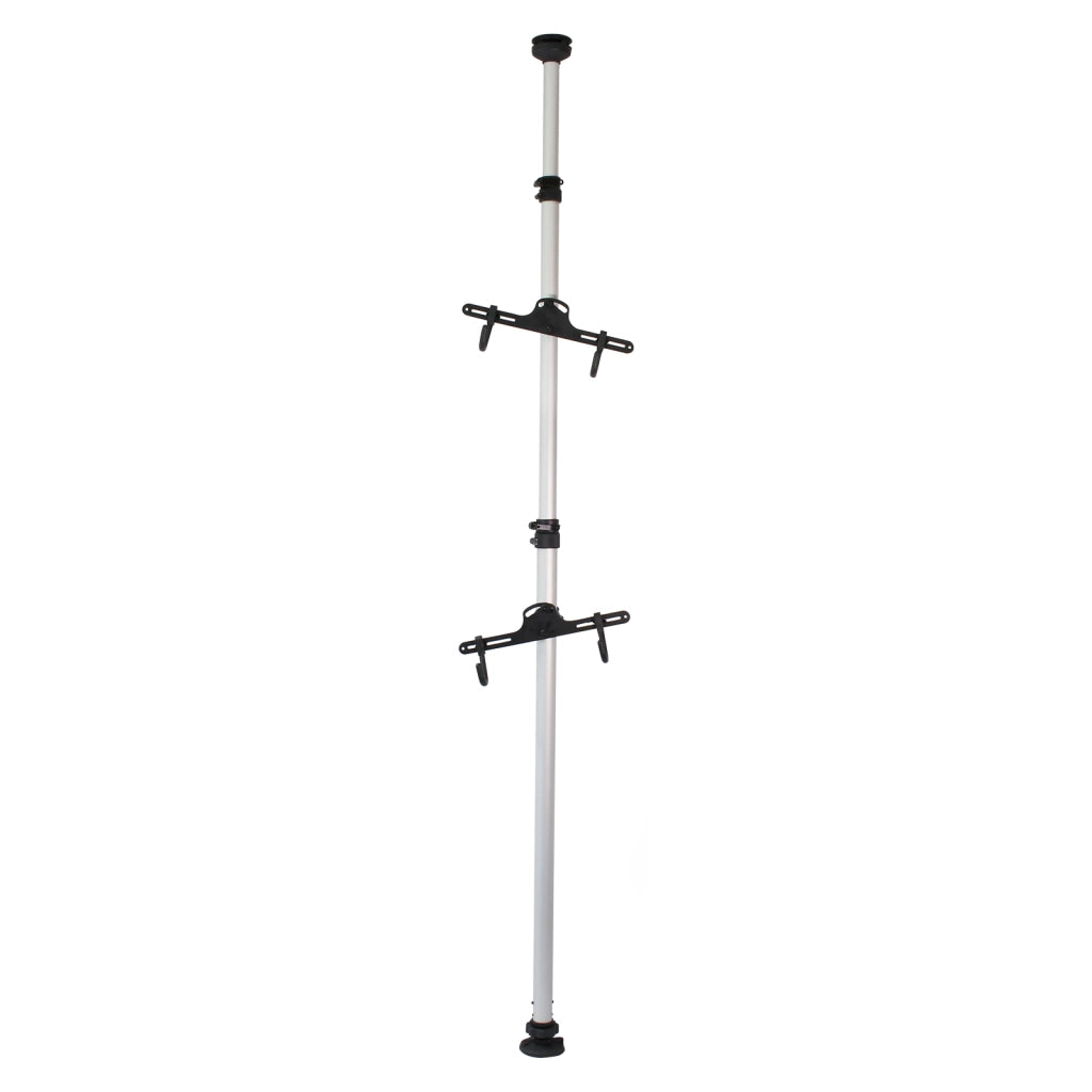 Portabiciclette telescopico per 2 bici da 20 kg 160-340 cm, regolabile con bracci girevoli 360°