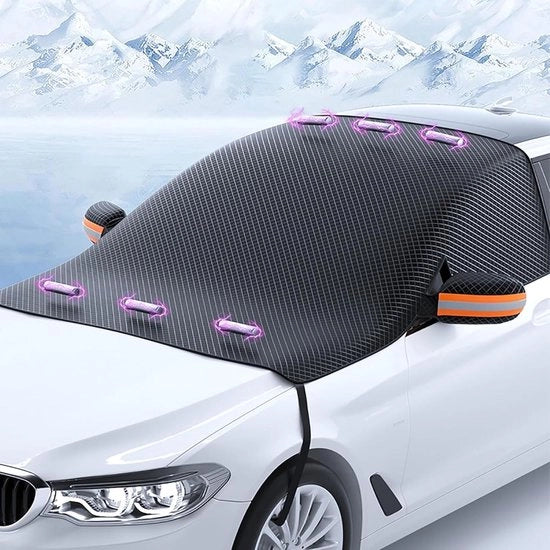 Degenerecente deken per auto - 240 x 110 CM - Protezione parabrezza - Copertura anticongelamento - Degenerecente copertura - Copertura antivento - Oxford di alta qualità - per schermi parafante e pneumatici a gomma rigida - Contiene sei magneti