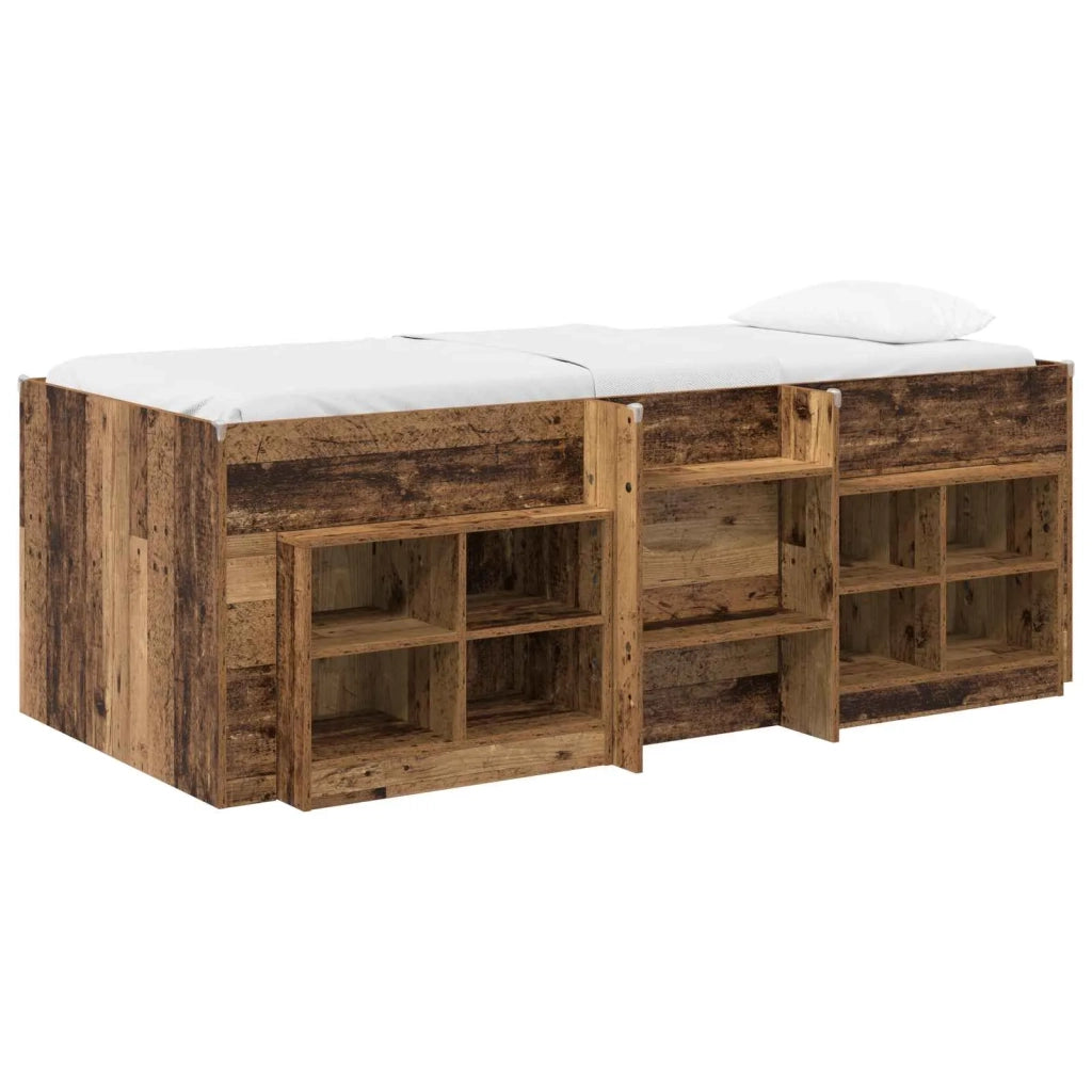 Struttura Letto Loft con Mobile 3 pz Legno antico 3423420