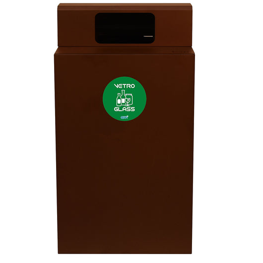 Contenitore per Raccolta Differenziata Capacità 100 L con Etichette 45x50x96 cm in Acciaio Verniciato