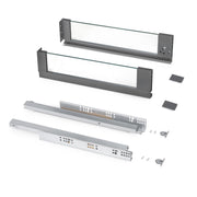 Cassetto esterno Vertex 40 kg con laterale in vetro 131 mm di altezza, 500 mm di profondità, Acciaio, Alluminio e Vet..