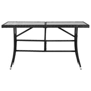 vidaXL Tavolo da Giardino Nero 140x80x74 cm in Polyrattan