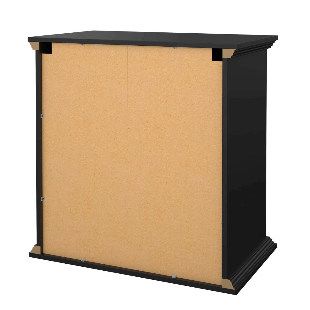 Cassettiera Domeng, Settimino multiuso, Comò camera da letto, Mobile con cassetti, 86x52 h88 cm, Nero