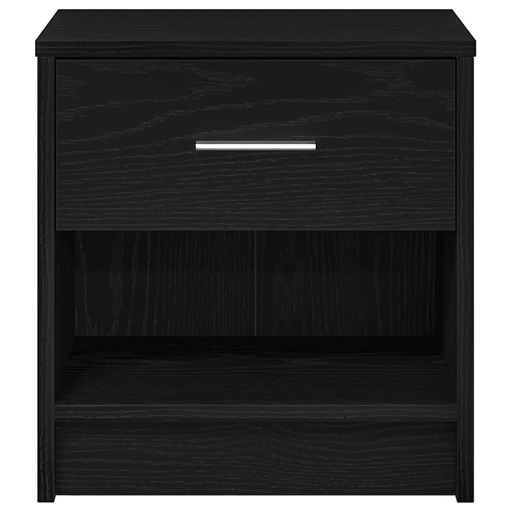Comodini 2 pz con Cassetto Nero 39x28x41 cm