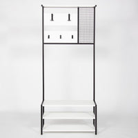 Mobile Ingresso con Scarpiera e Appendiabiti 78x30x182 cm in MDF Nomad Bianco