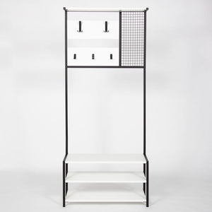 Mobile Ingresso con Scarpiera e Appendiabiti 78x30x182 cm in MDF Nomad Bianco