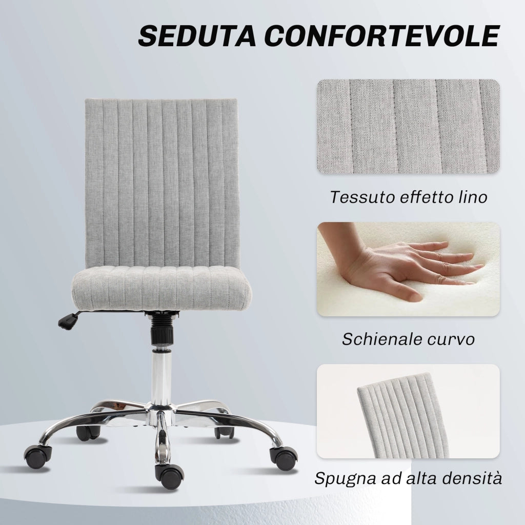 Sedia da ufficio ¨C zephmum ¨C tessuto grigio, altezza regolabile, seduta girevole