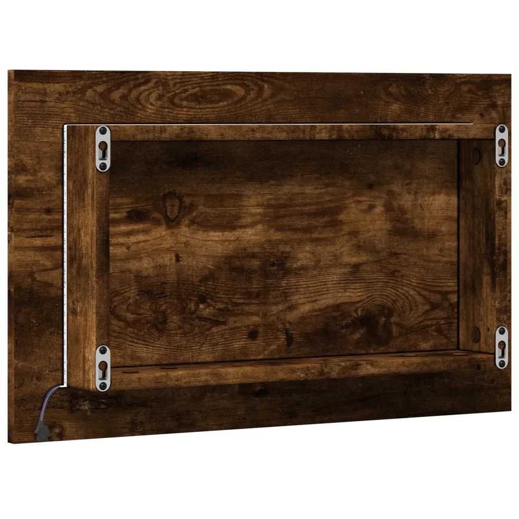Specchio da Bagno LED Rovere Sonoma 60x8,5x38 cm in Truciolato 834927