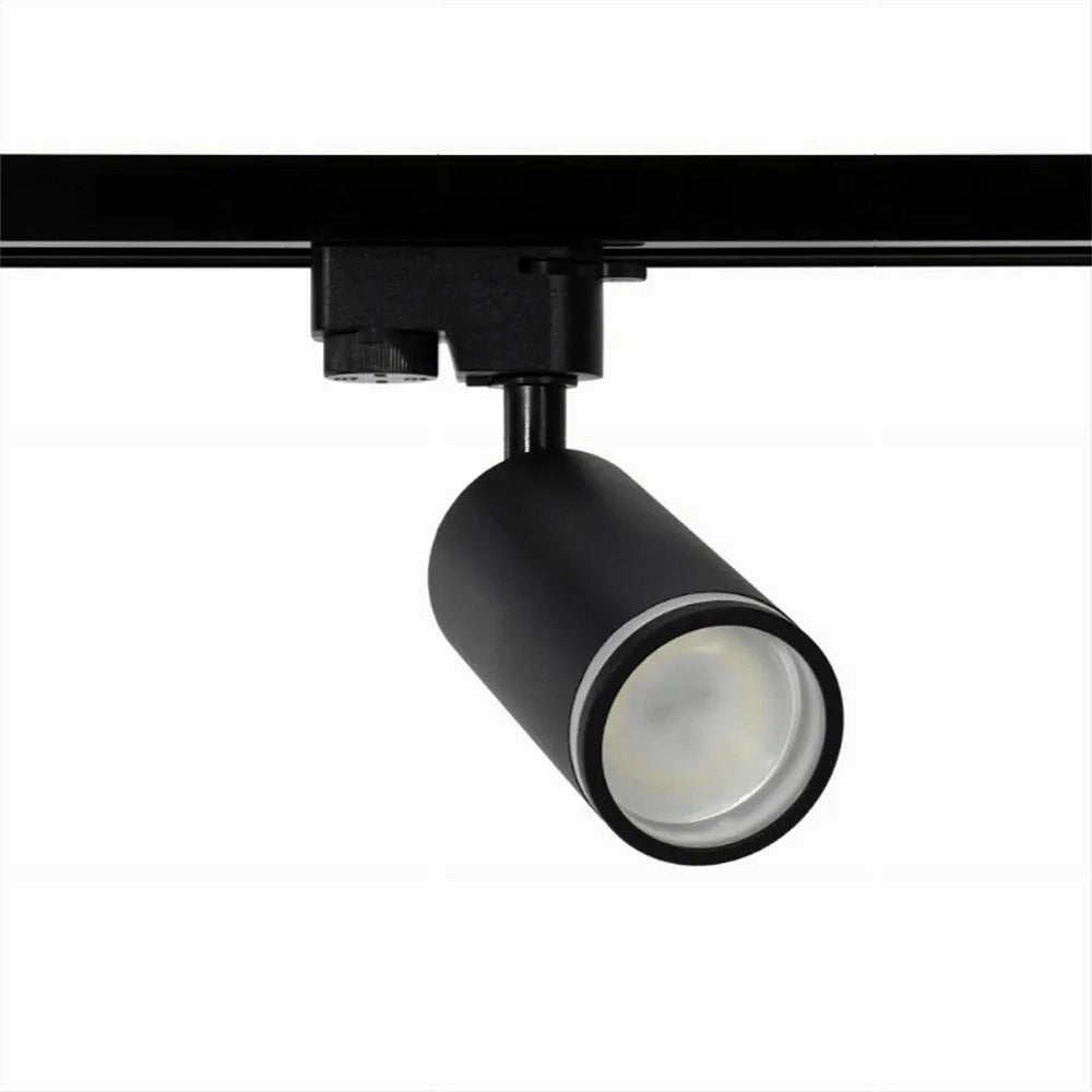 Trade Shop - Lampada Portafaretto Cilindrico Per Binario Monofase Orientabile Attacco Gu10 194c - Nero