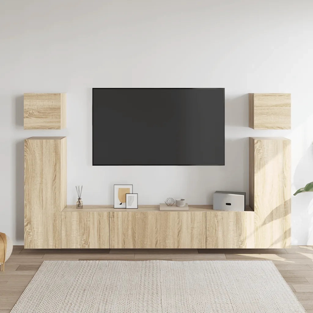 Set Mobili TV 8 pz Rovere Sonoma in Truciolato cod mxl 11749