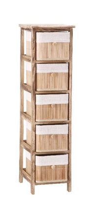 Mobiletto Cassettiera in Legno con 5 Cassetti 26 x 32 x 98 cm