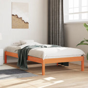 Dormeuse senza Materasso-Divano Letto-Struttura Letto Marrone Cera 90x200 cm Legno di Pino 390638