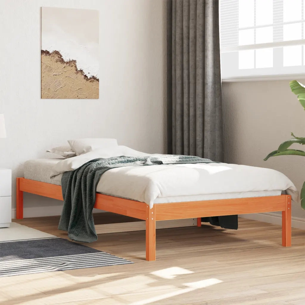 Dormeuse senza Materasso-Divano Letto-Struttura Letto Marrone Cera 90x200 cm Legno di Pino 390638