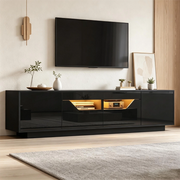 Mobile porta TV nero lucido 180 cm con illuminazione regolabile