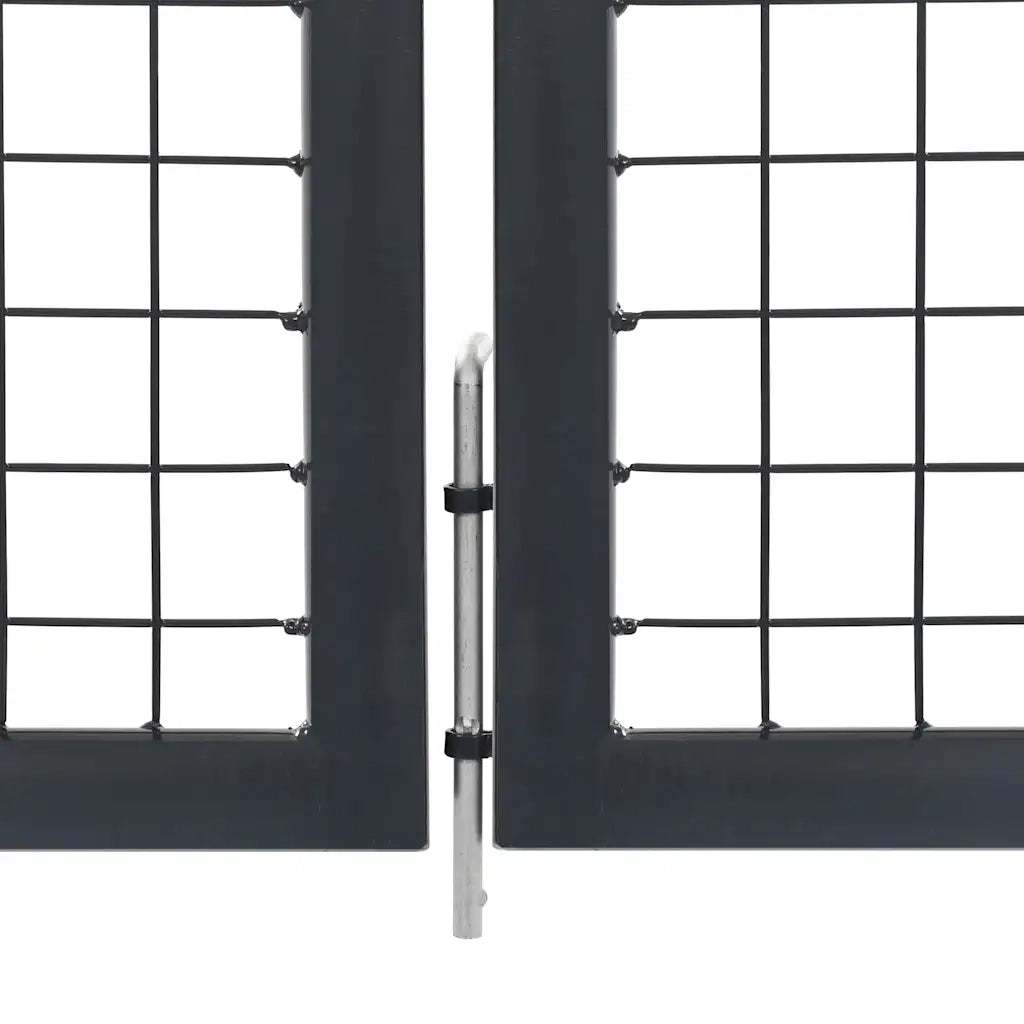 Cancello da Giardino con Pali in Acciaio 350x120 cm Antracite 144400