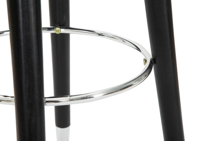 Sgabello Bar Paris Ø35x74 cm in Legno e Tessuto Vellutato Grigio