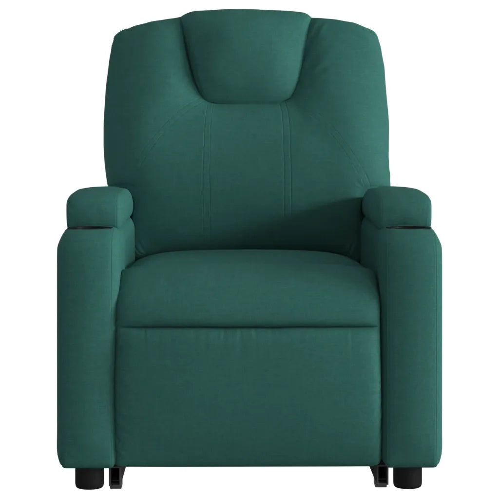 Poltrona | Sedia Relax Alzapersona Reclinabile Verde Scuro in Tessuto