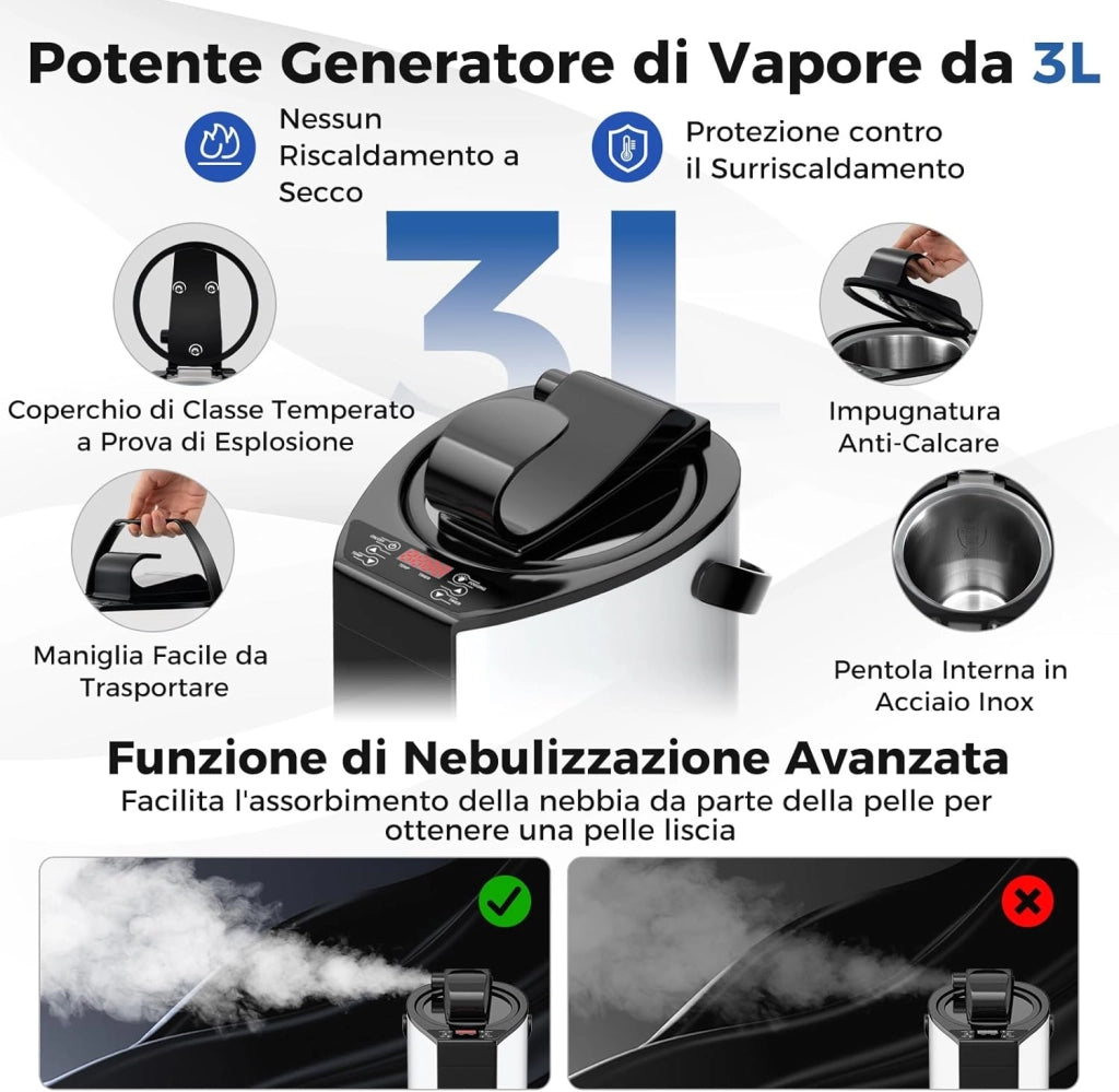 Sauna a Vapore Portatile 3L, Sauna da Casa con 9 Livelli di Regolazione della Temperatura da 35-63℃, Telecomando, Sedia Pieghevole e Massaggiatore per Piedi in Legno (Grigio)