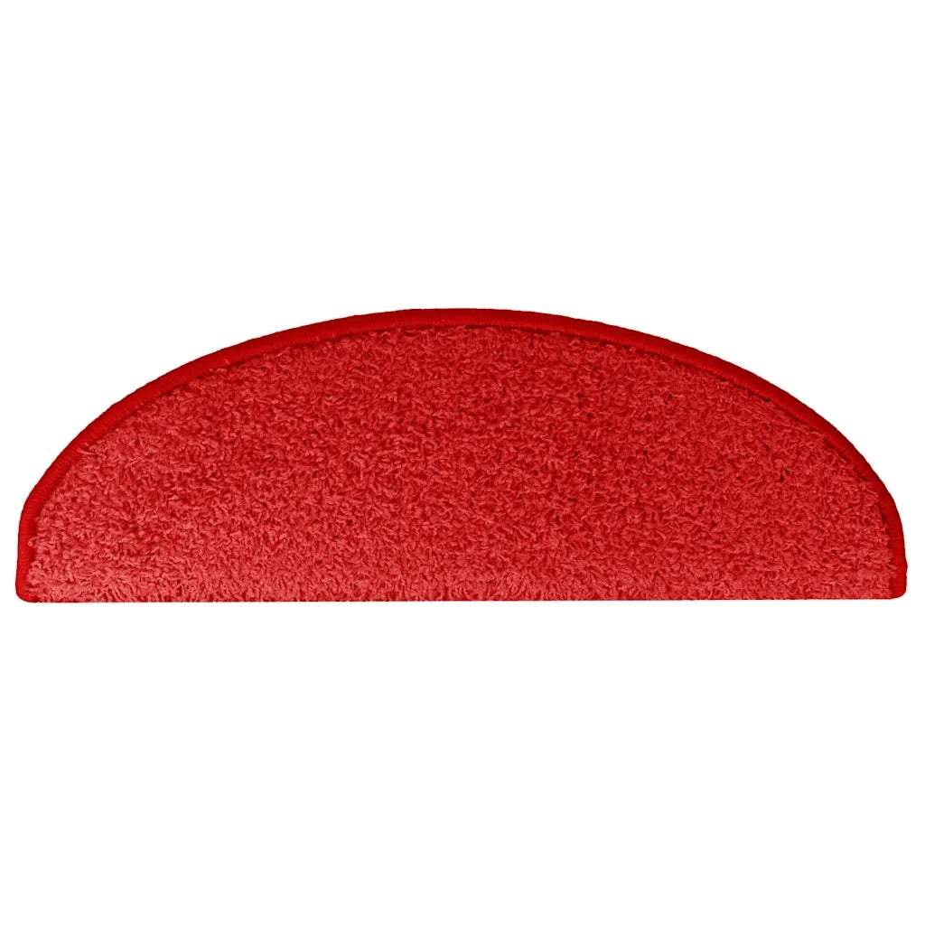 Tappetini per scale 15 pz | Gradini per Scale 65x21x4 cm rossi semicircolari grandi