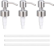 Set di Dispensatori di Sapone con Pompa da 3 pezzi - Acciaio Inossidabile - 26-28 mm - Pompa di Riserva - Cucina e Bagno