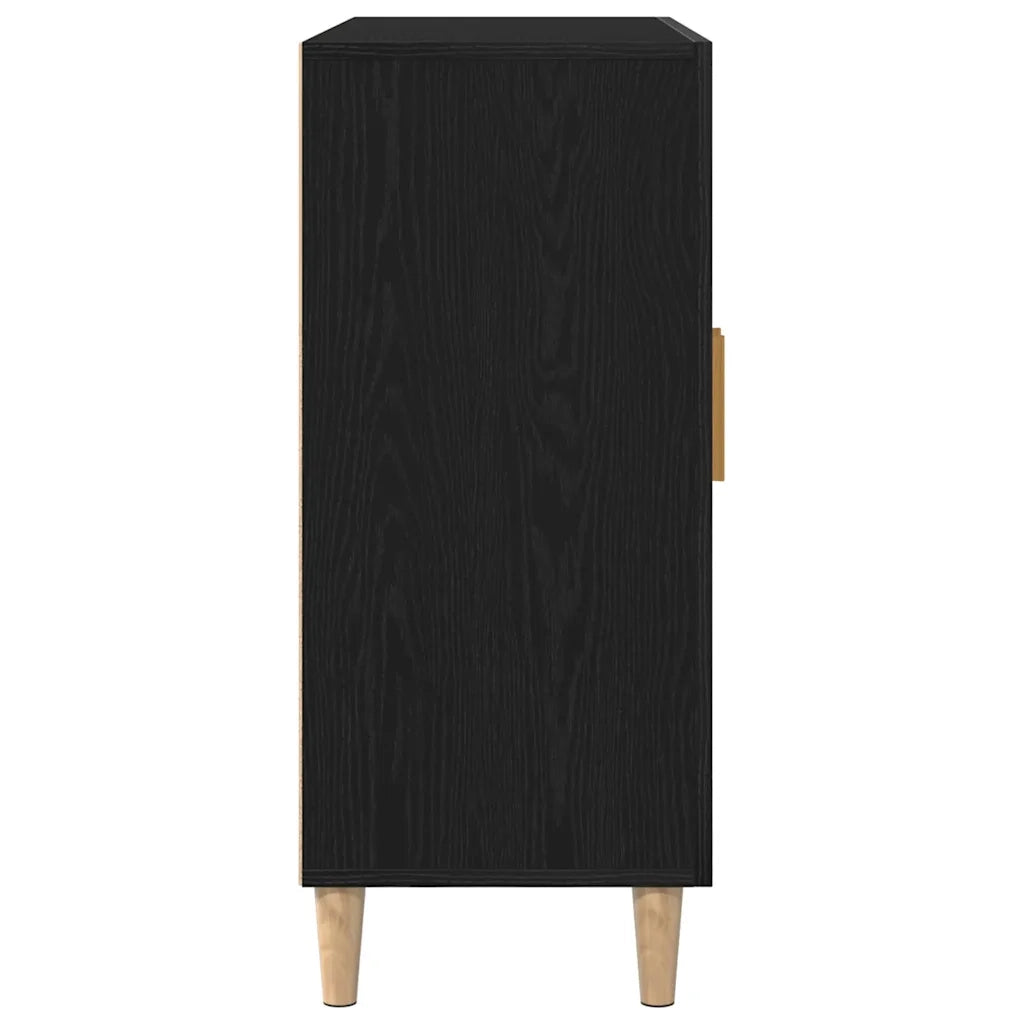 Credenza Rovere Nero 90 x 34 x 80 cm Legno multistrato 862761