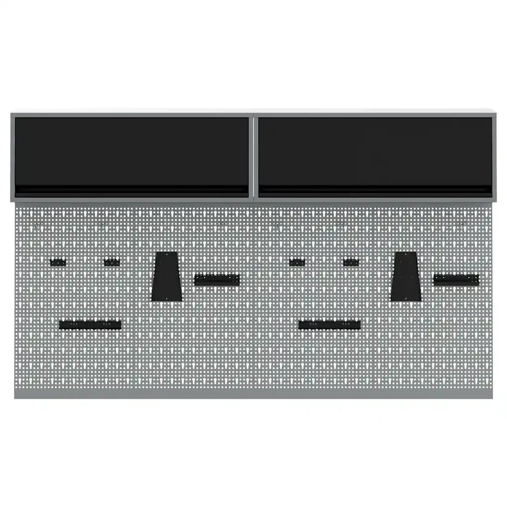 Set di armadi per attrezzi con lo scaffale 6 pz Nero CFW1799032