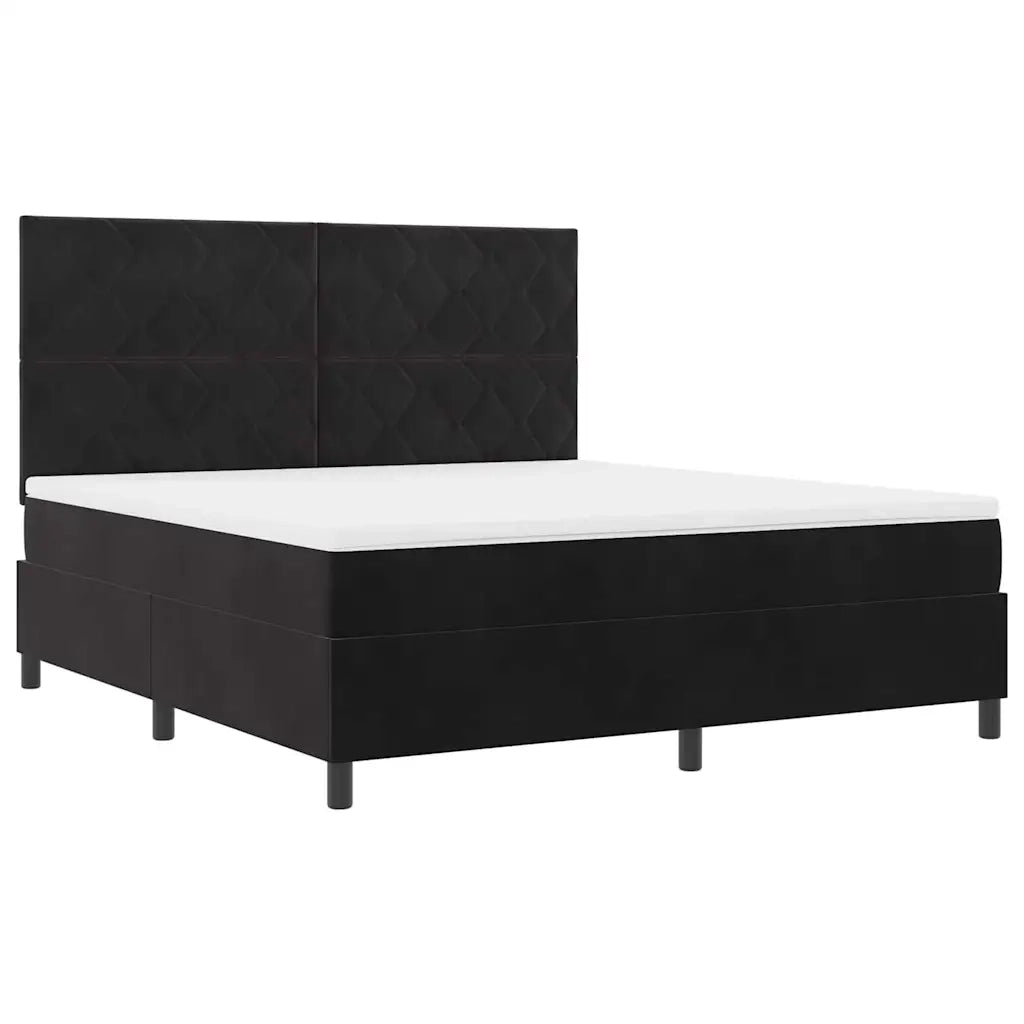 Letto a molle con materasso Nero 180 x 200 cm Velluto 3339916