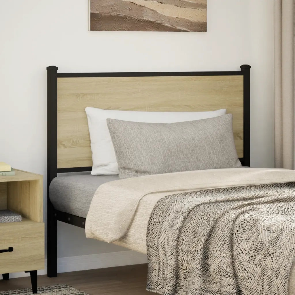 vidaXL Testiera Sonoma 107 cm in Legno Multistrato e Acciaio