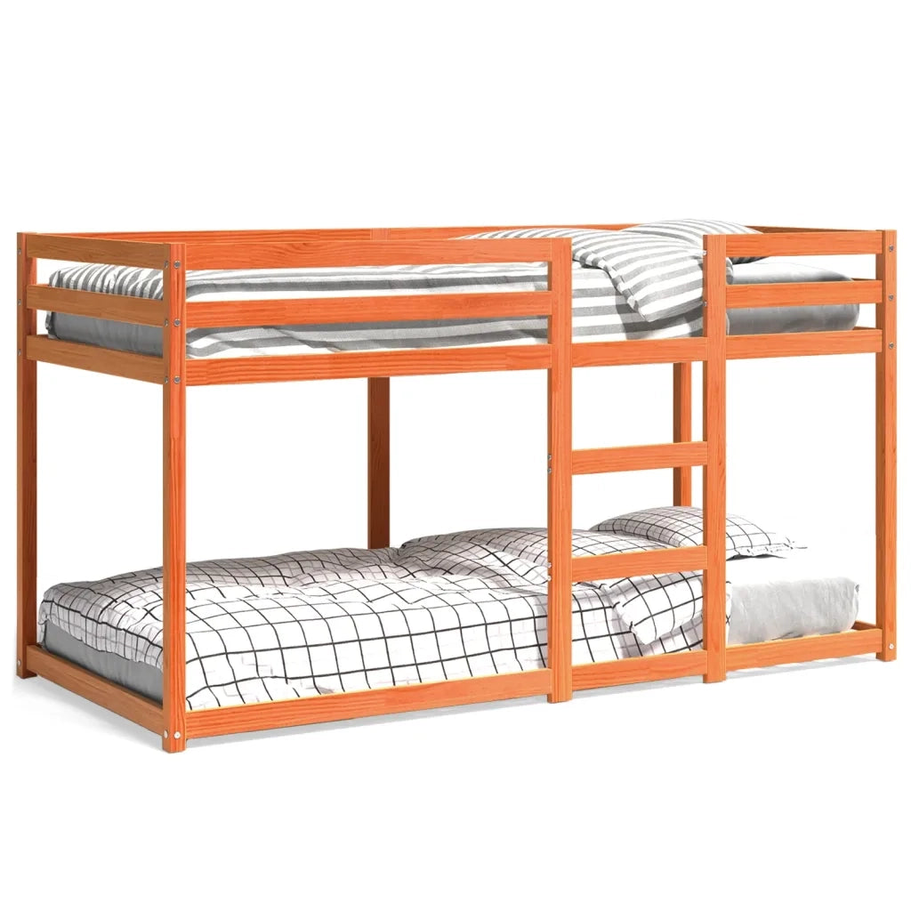 Letto singolo | Letto per adulti | Letto a Castello Marrone Cera 90x200 cm in Legno di Pino