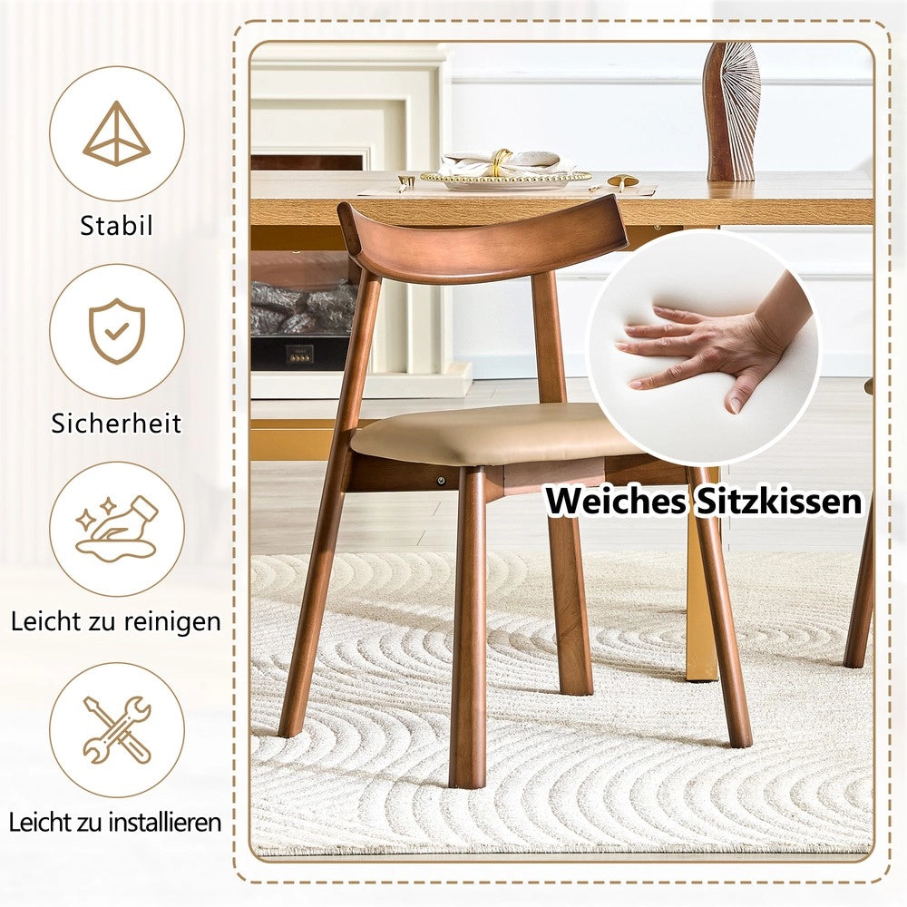 Set 2 Sedie da Pranzo Imbottite ¨C MINIMAL ¨C Legno, Schienale Ergonomico, Moderne