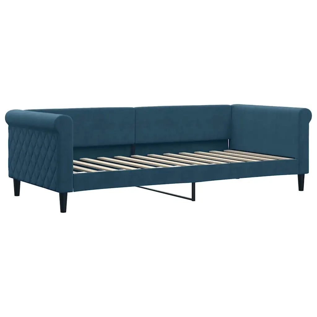 Divano Letto Estraibile con Materassi Blu 90x200 cm Velluto 3197794