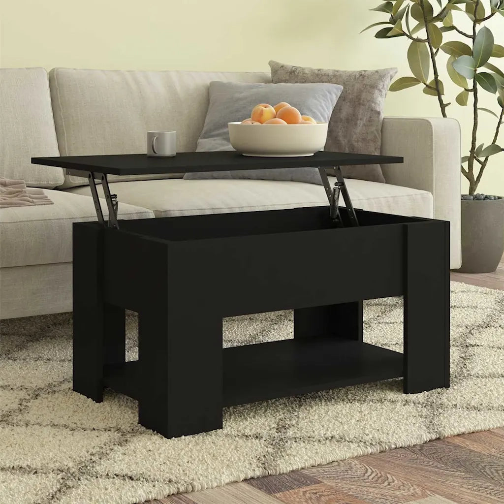 Tavolino da salotto | Tavolino da caff¨¨ | Tavolino da Soggiorno Nero 79x49x41 cm in Legno Multistrato