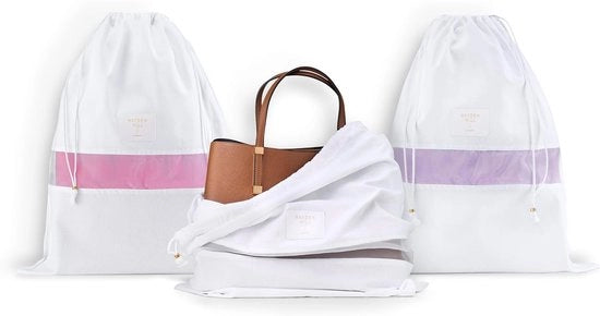 Set di 3 borse di stoccaggio per borse, scarpe e portafogli in cotone biologico - 58 cm