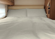 Completo Lenzuola Camper Roulotte 100% Cotone PERSONALIZZABILE Tinta Unita - Matrimoniale - Panna