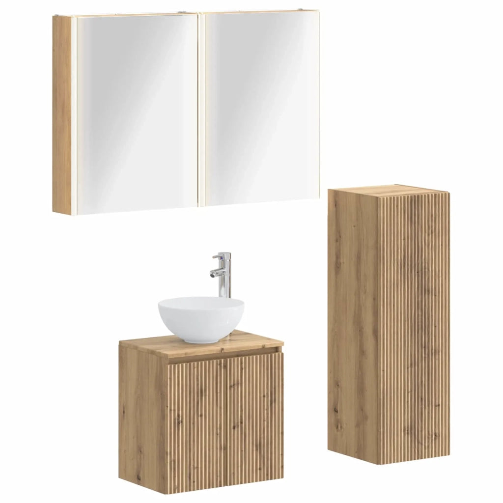 Set di mobili per il bagno 4 pcs Rovere Artigianale 3407430