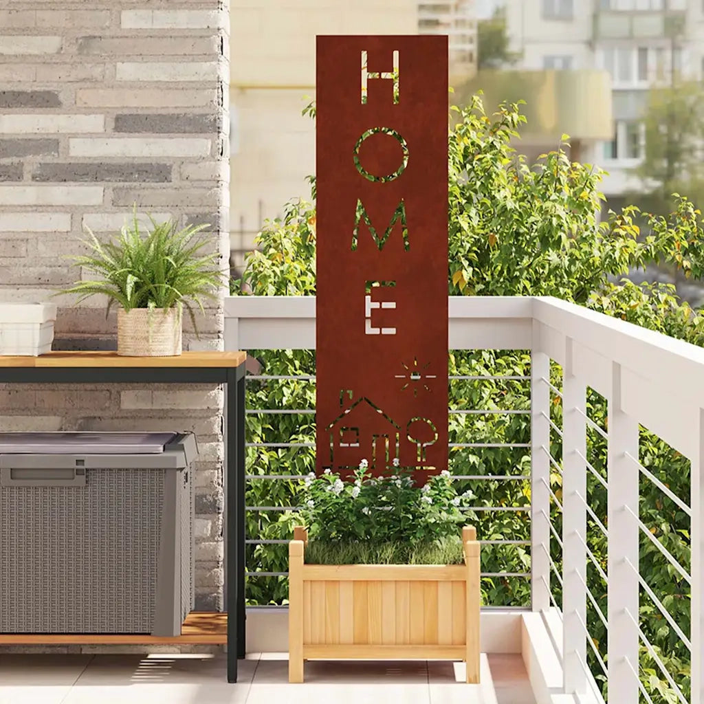 vidaXL Schermo per privacy in giardino Traforo Ruggine 32 x 140 cm