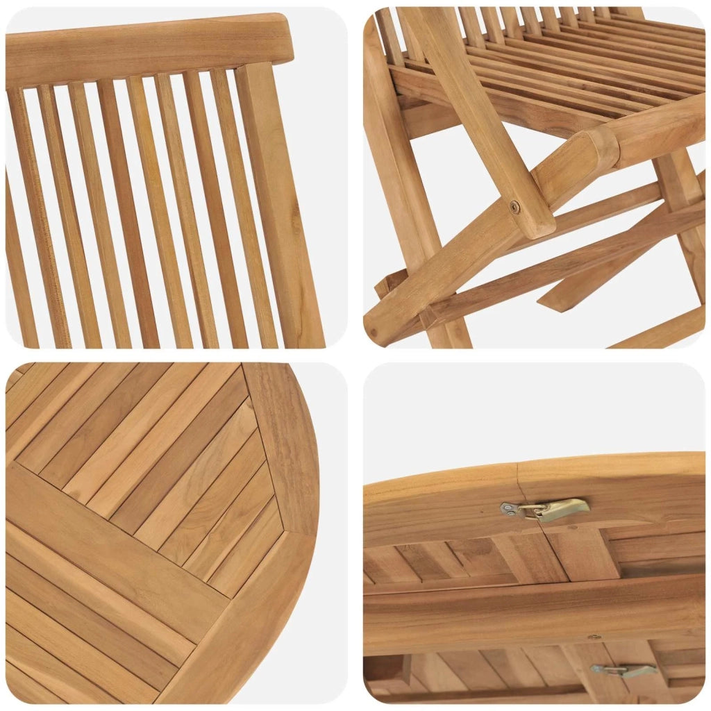 Set da Pranzo per Giardino 5 pcs Marrone Legno di teak solido 3385970