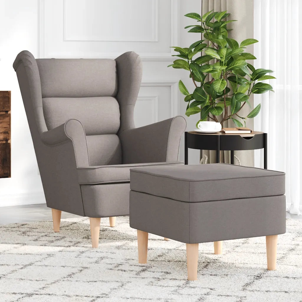Poltrona con Poggiapiedi Grigio Talpa in Tessuto 3307995
